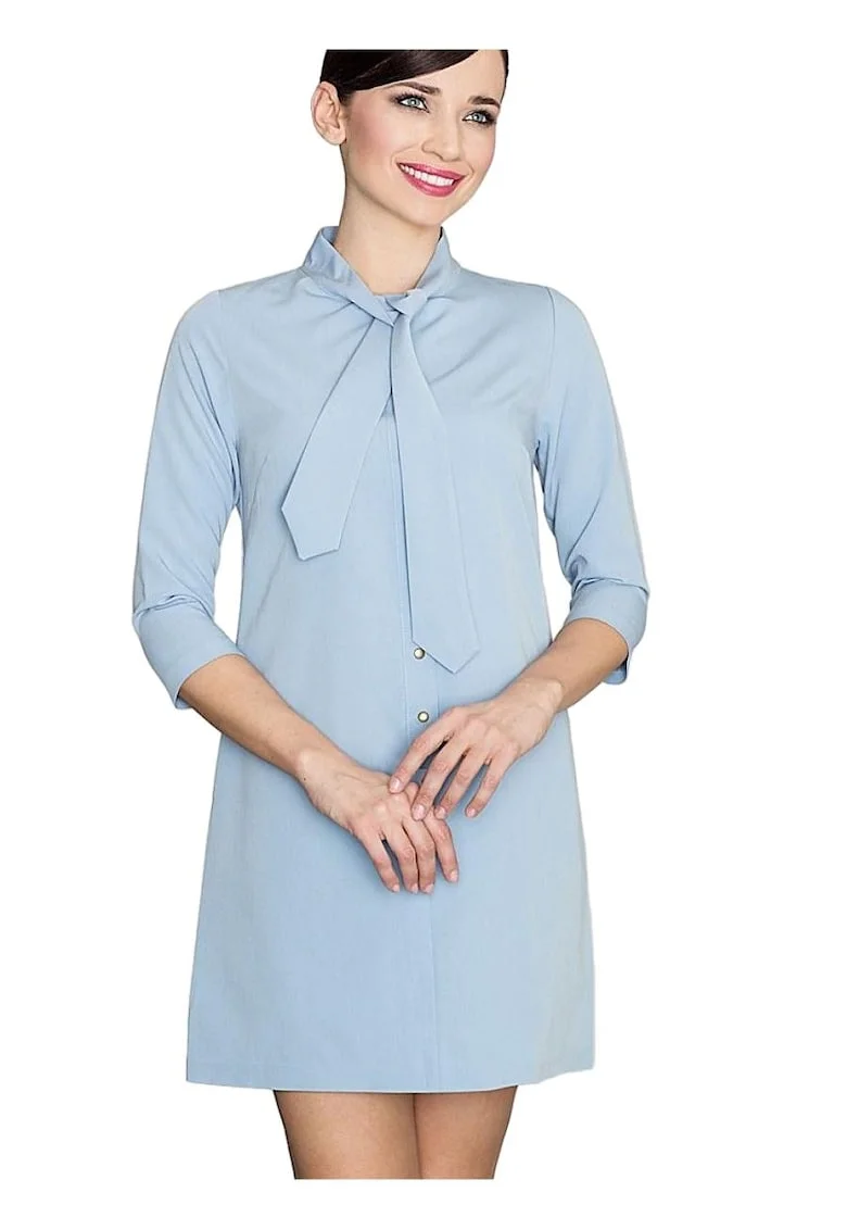 Rochie de zi,  Poliester/Viscoza, Albastru