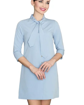 Rochie de zi,  Poliester/Viscoza, Albastru