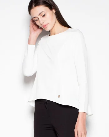 Bluza dama  asimetrica, eleganta, bej, poliester 65% - viscoza 35%