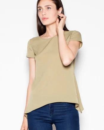 Tricou dama  simplu, verde, material usor, aerisit