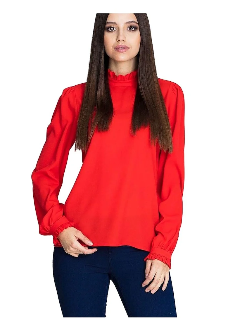 Bluza dama 5902,  Poliester, Rosu,