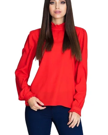 Bluza dama 5902,  Poliester, Rosu,