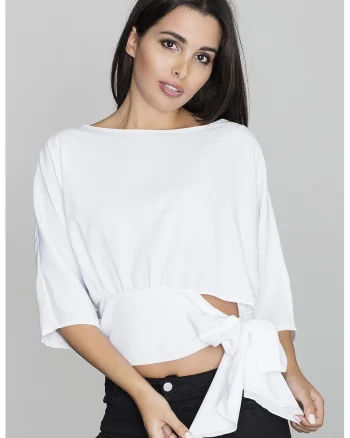 Bluza dama,  Poliester/Elastan, Alb