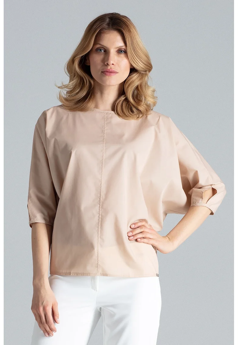 Bluza dama,  Poliester/Bumbac, Crem