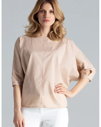 Bluza dama,  Poliester/Bumbac, Crem