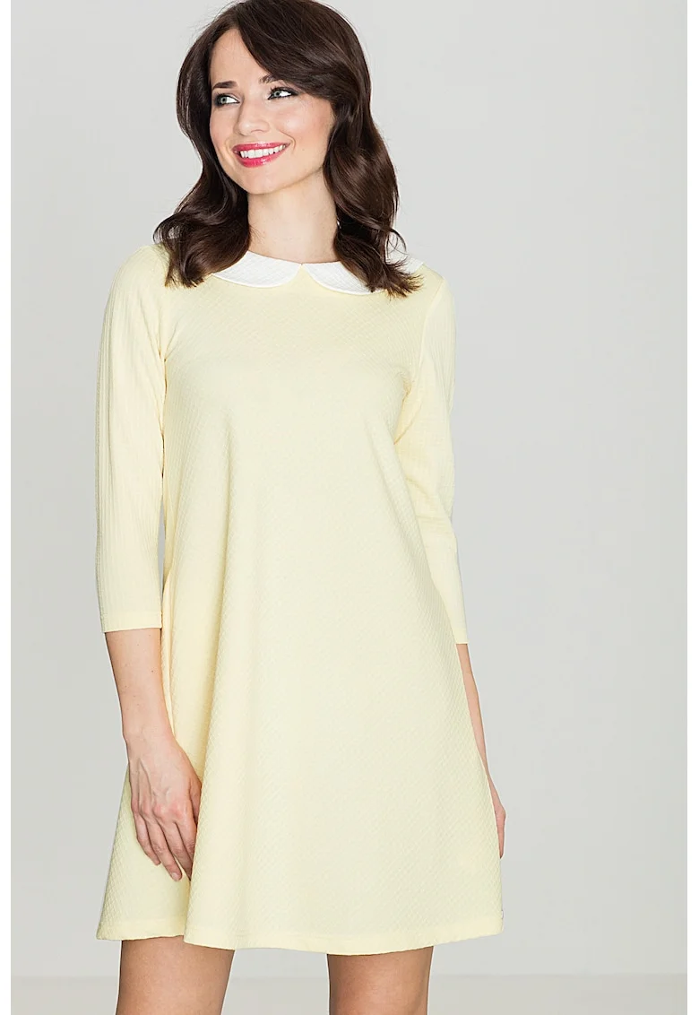 Rochie,  K218, galben, poliester