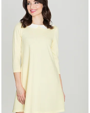 Rochie,  K218, galben, poliester