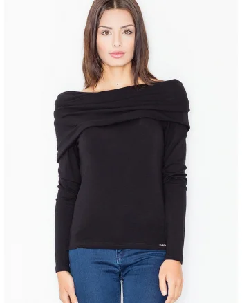 Bluza dama,  Viscoza/Elastan, Negru,