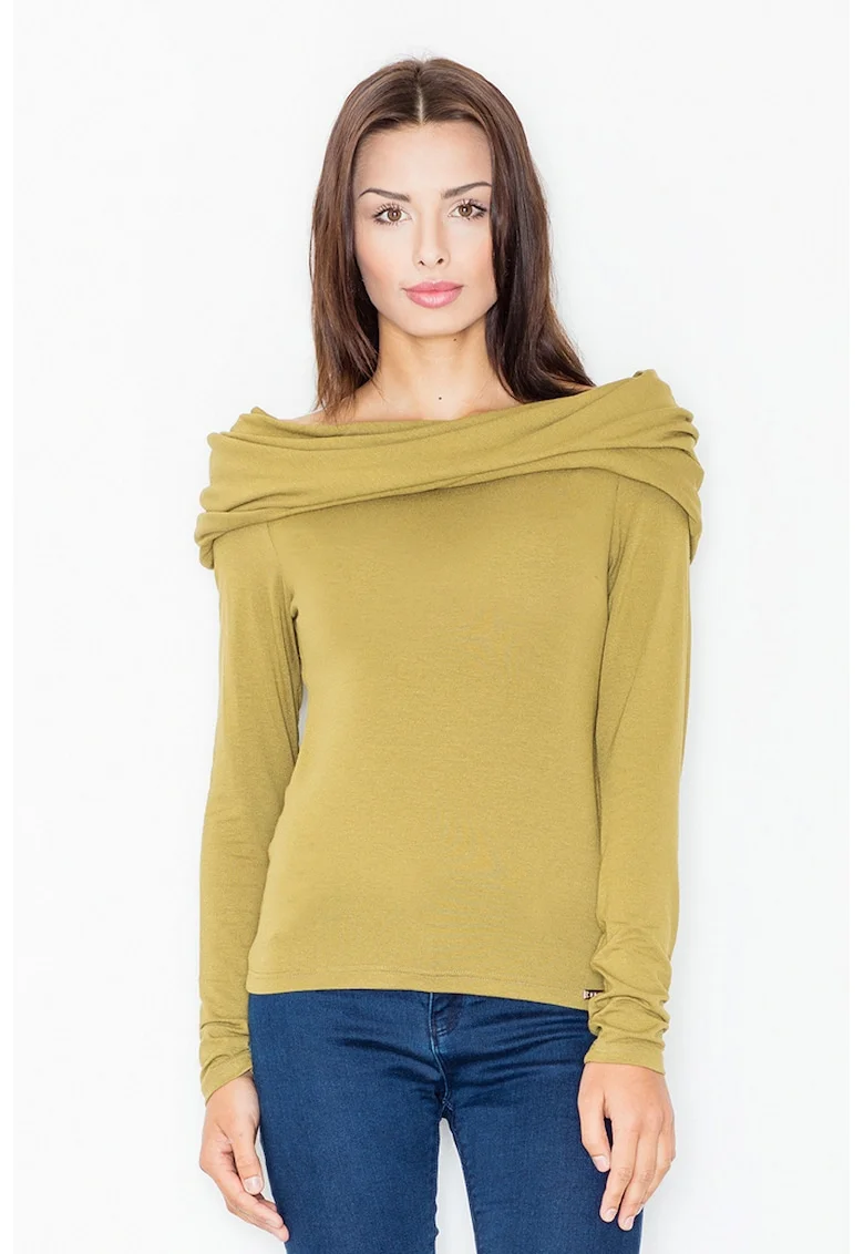Bluza dama,  Viscoza/Elastan, Masliniu