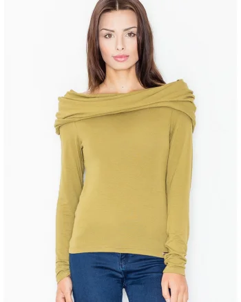 Bluza dama,  Viscoza/Elastan, Masliniu