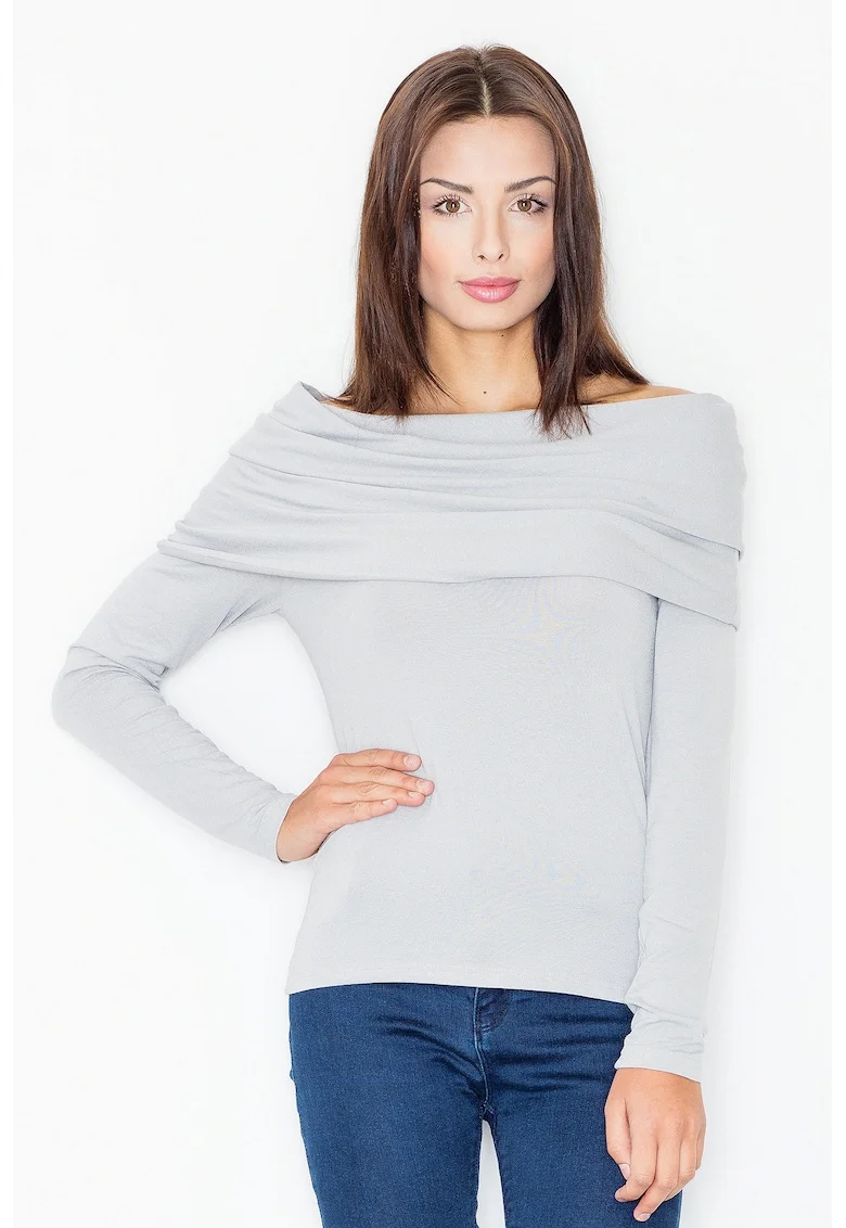 Bluza dama,  Viscoza/Elastan, Gri,