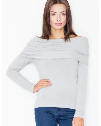 Bluza dama,  Viscoza/Elastan, Gri,