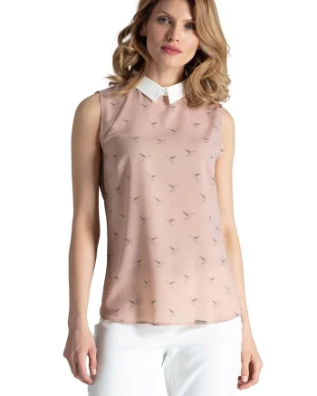 Bluza fara maneci M370,  Poliester, Roz