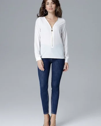 Bluza dama,  cu fermoar, bej, LYCRA, poliester