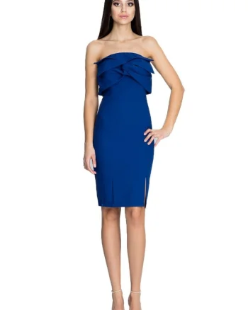 Rochie mini dama Lane M571 culoare granat, Albastru inchis