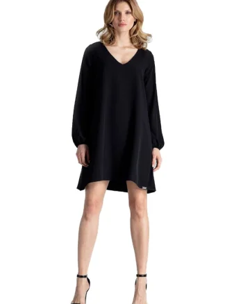 Rochie de seara dama Dinarent M566 neagra, Negru