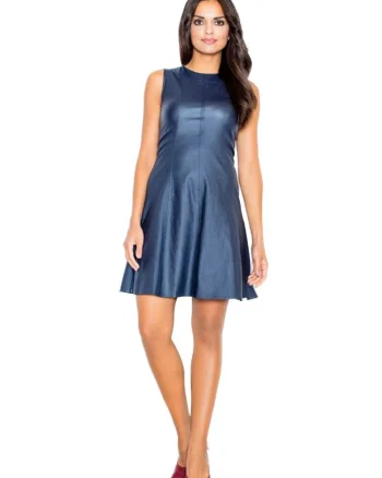 Rochie mini dama Lineld M342 culoare granat, Albastru inchis