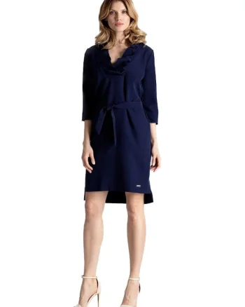 Rochie mini dama Evavret M644 culoare granat, Albastru inchis