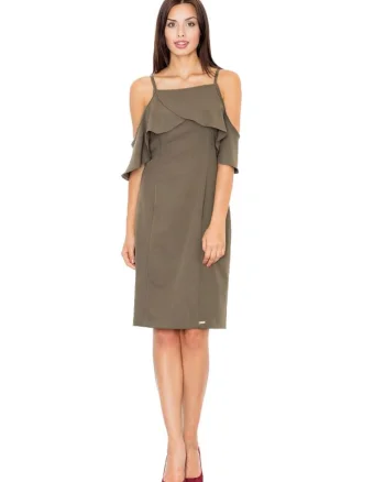 Rochie mini dama Cyrion M478 olive, Verde