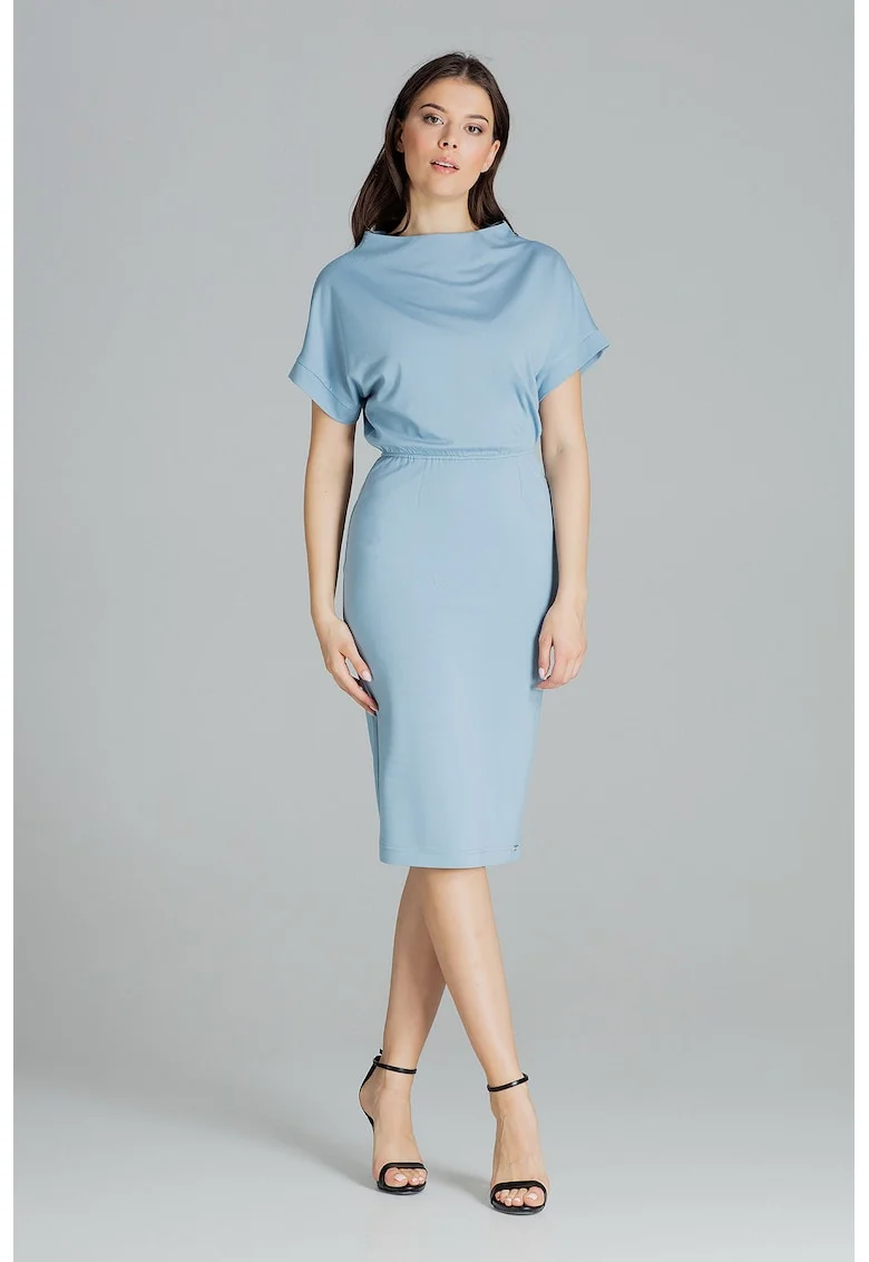 Rochie  model L087, albastru, viscoza, Albastru
