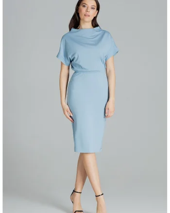 Rochie  model L087, albastru, viscoza, Albastru