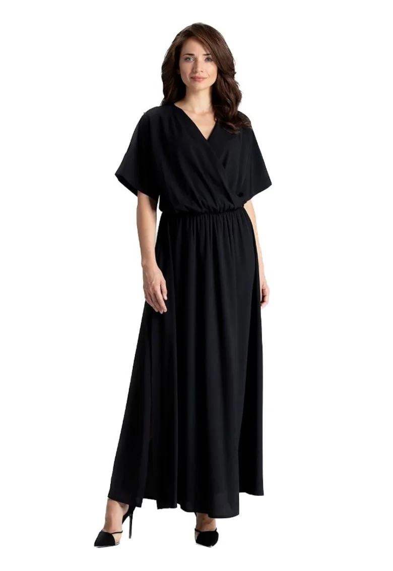 Rochie maxi dama Davide L055 neagra, Negru
