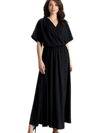 Rochie maxi dama Davide L055 neagra, Negru