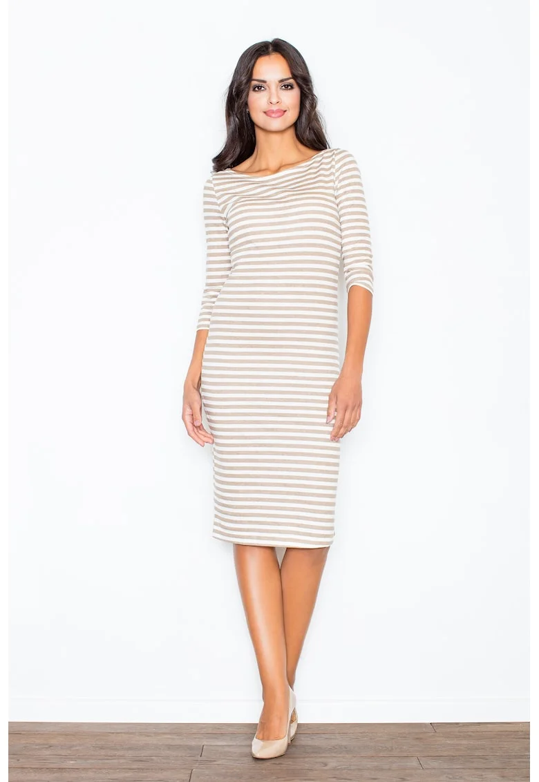 Rochie midi casual  bej, Bej