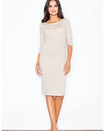 Rochie midi casual  bej, Bej
