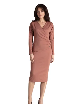 Rochie de seara dama Teresse K477 maro, Maro