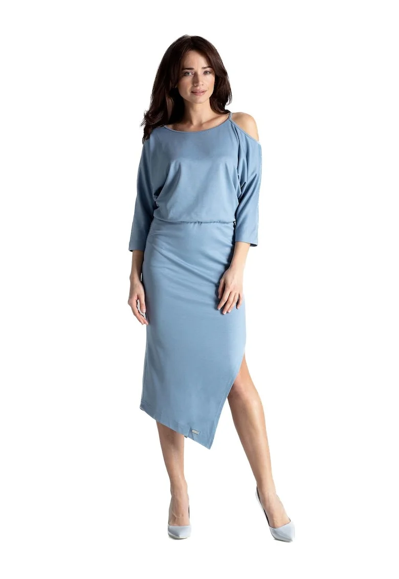 Rochie eleganta dama,  Motala, neagra, Albastru deschis