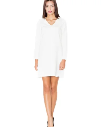 Rochie mini dama Bradwen M471 ecru, Alb
