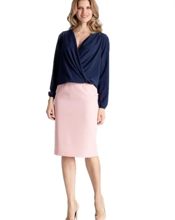 Bluza dama Guirat M659 culoare granat, Albastru inchis
