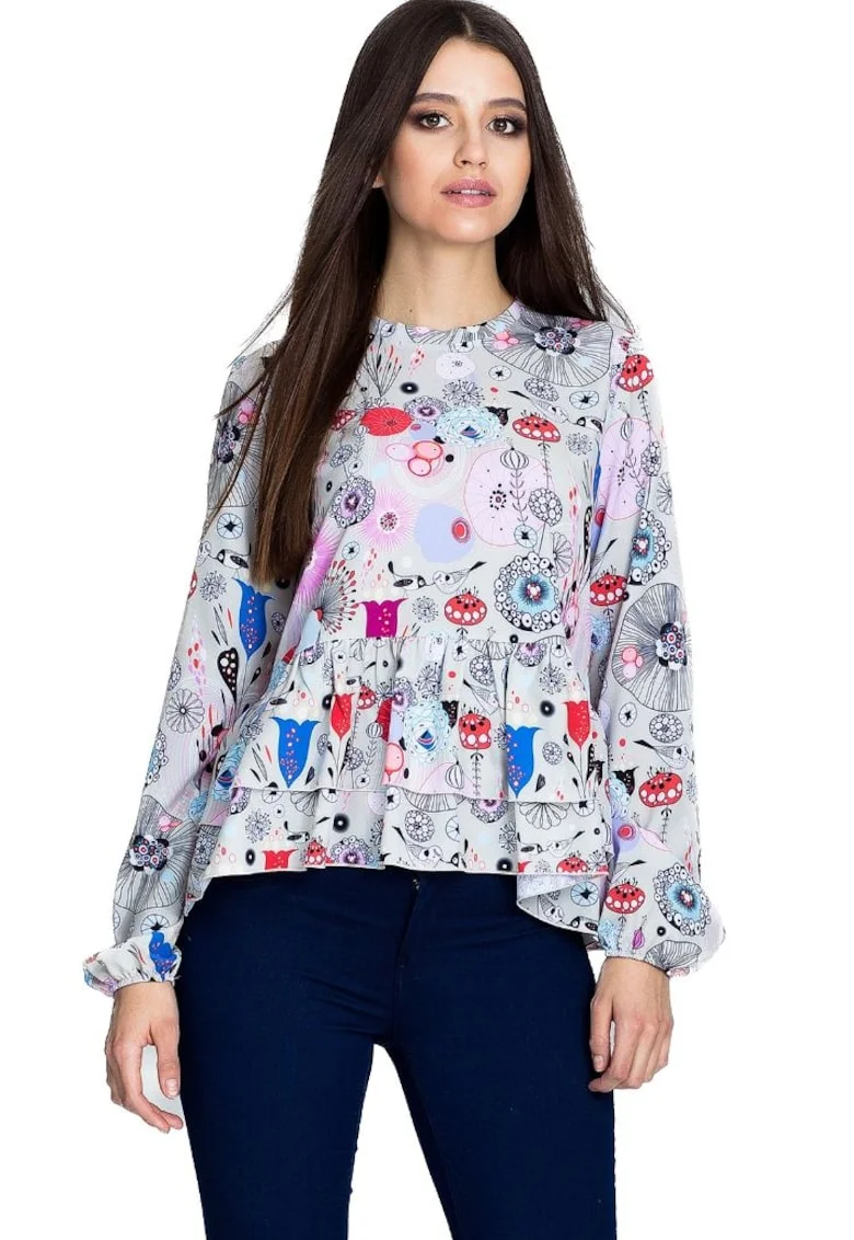 Bluză damă Nidine M594 roz, Alb