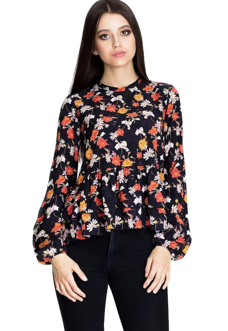 Bluză de damă Nidine M594 neagră, Negru
