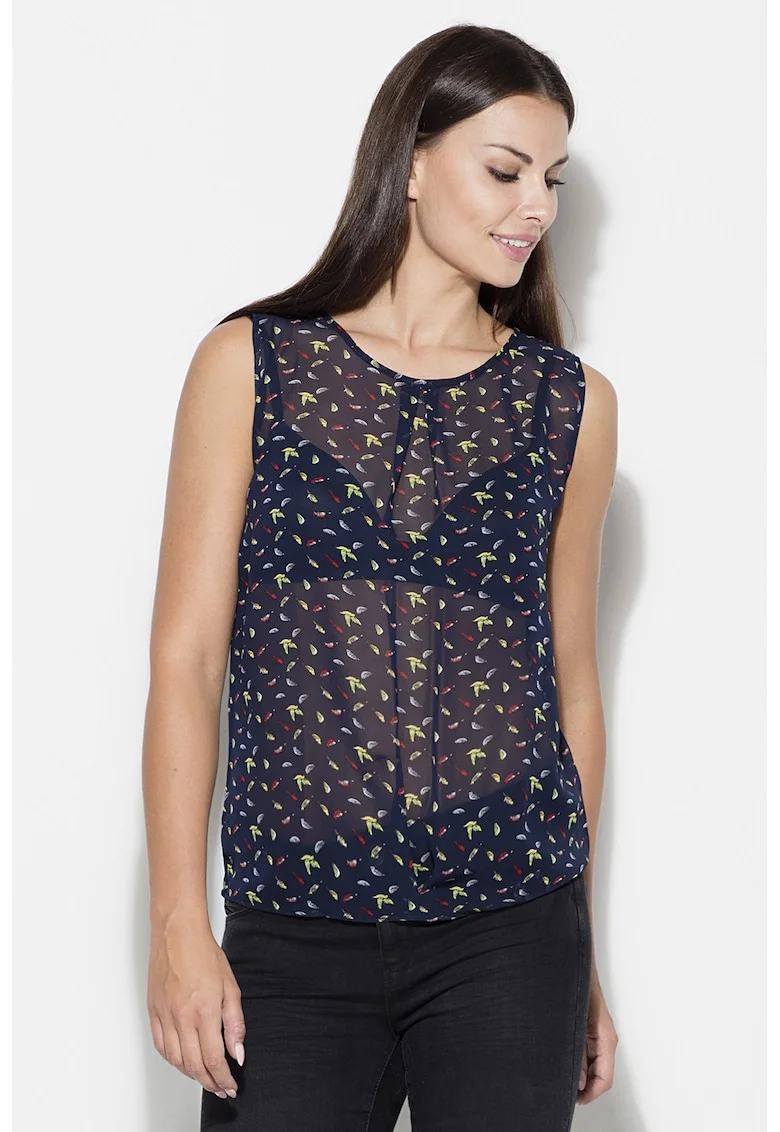 Bluza dama  K139, bleumarin, fara maneci, poliester 100%