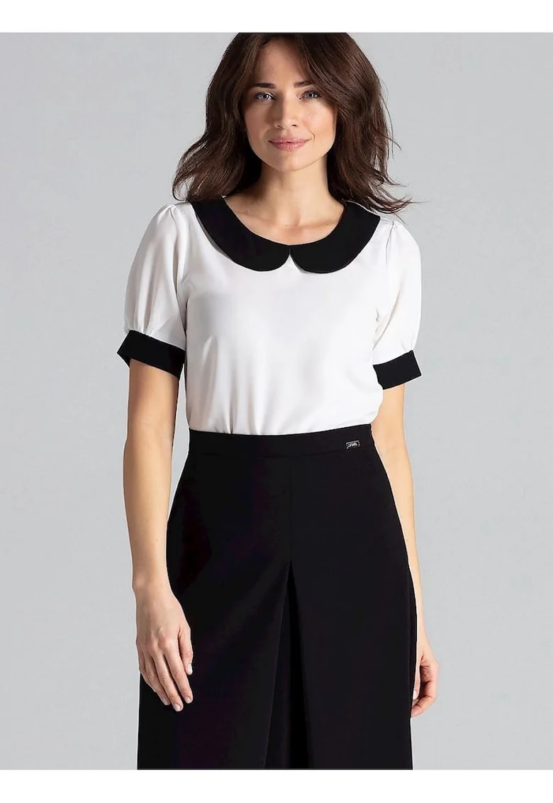 Bluza dama  bej, scurta, eleganta, poliester 80%, elastan 3%