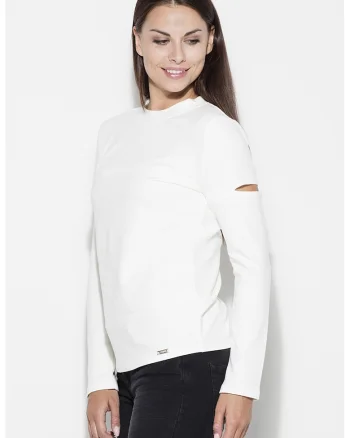 Bluza dama,  Bumbac/Elastan, Alb,