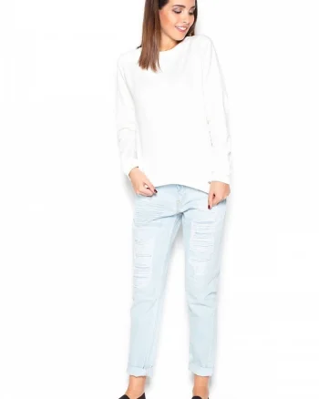 Bluza dama  bej, bumbac, hanorac moale, fundita decorativa