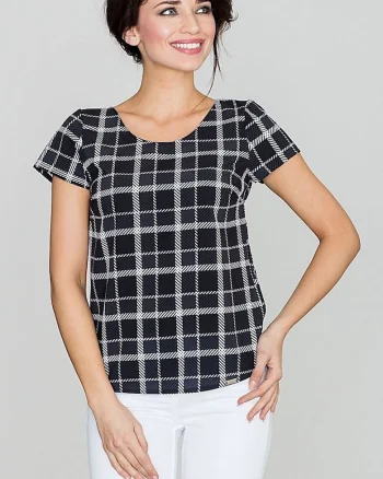 Bluza dama,  model retro, neagra, poliester 95%