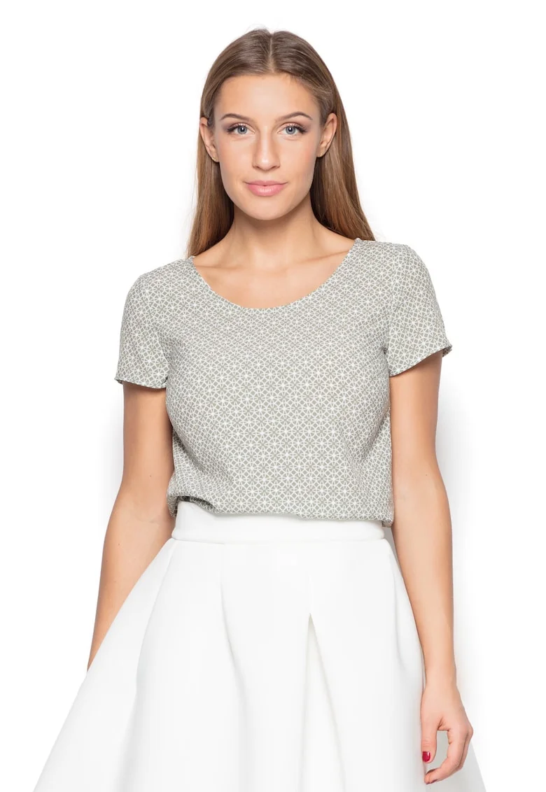 Tricou dama,  Poliester/Elastan, Negru/Alb,