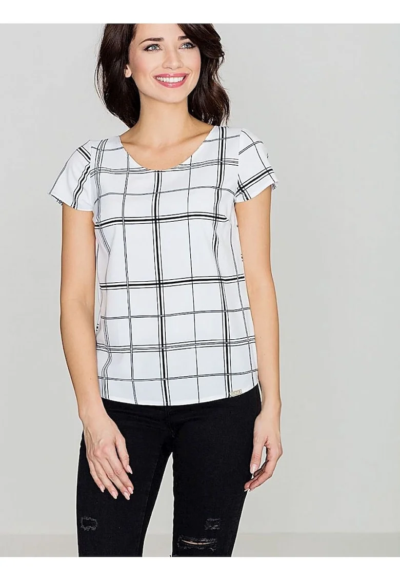 Bluza dama,  retro, alb, poliester