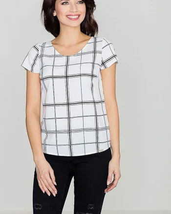 Bluza dama,  retro, alb, poliester