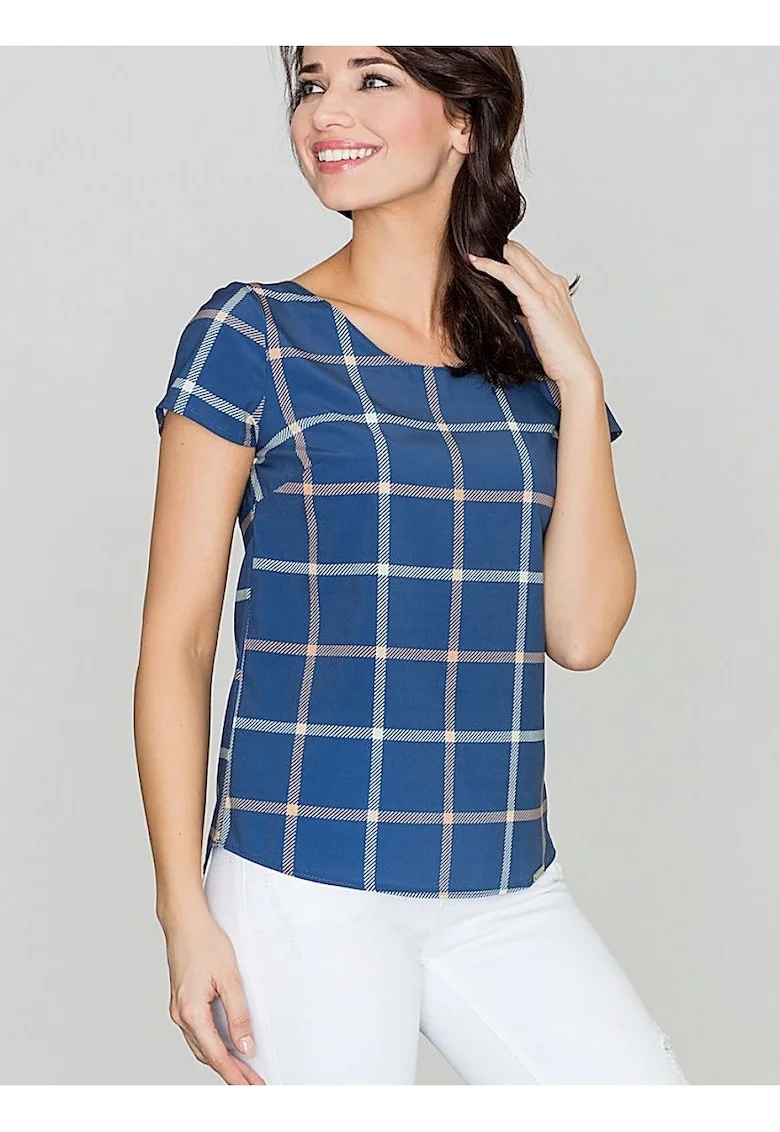 Bluza dama,  retro, albastru, poliester