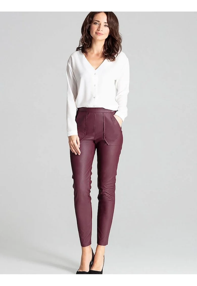Pantaloni dama,  lungi, rosu,