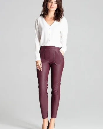 Pantaloni dama,  lungi, rosu,