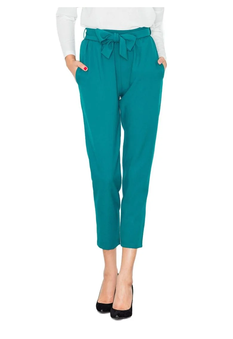 Pantaloni dama  M523, verzi, poliester