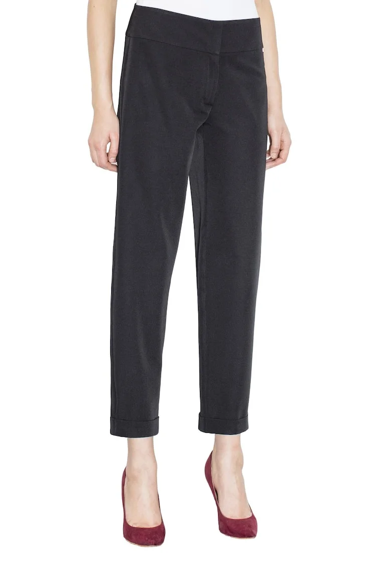 Pantaloni dama  M438, eleganti, negri, din poliester si elastan, croiala moderna,