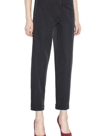 Pantaloni dama  M438, eleganti, negri, din poliester si elastan, croiala moderna,