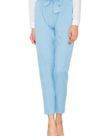 Pantaloni dama  M523, albastri, poliester